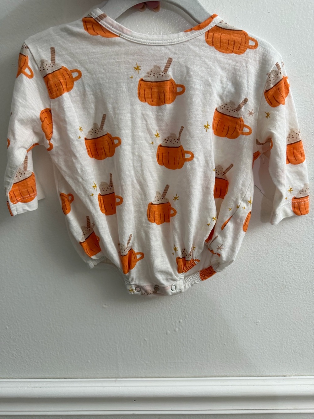 SIIX Collection Pumpkin Mug Bubble Romper 0–3M wFall Outfit